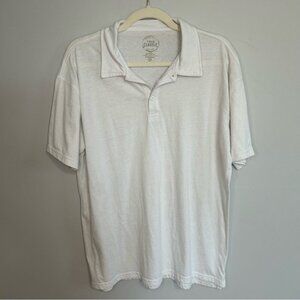 True Classic White Polo Short Sleeve Basic Shirt Cotton Blend Men’s Size XL